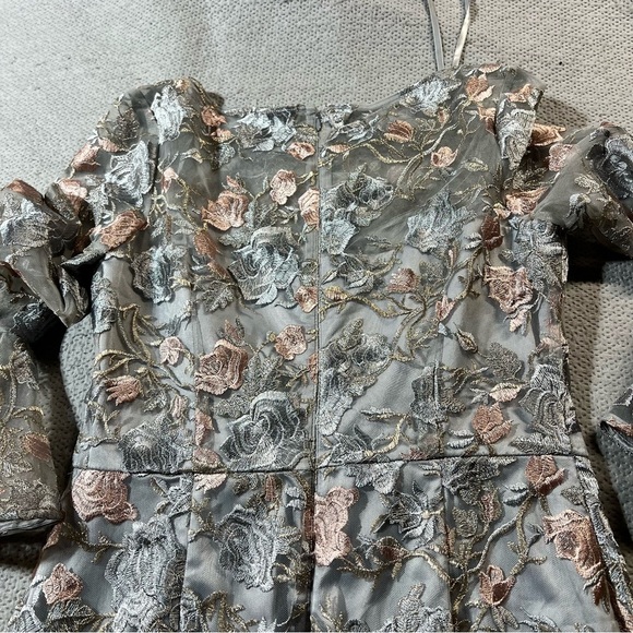 Eliza J Floral Embroidered Appliqué Sheath Dress Flutter Sleeve Formal 10 EUC - Picture 8 of 8